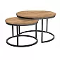 Kulatý konferenční stolek set dva v jednom, výška 47 cm a 40 cm, průměr 75 cm a 58 cm, barvy lamina černá, bílá, dub, mramor, beton