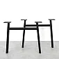 Acél asztallábak H-alakú, fekete szín, magasság 71 cm, szélesség 82 cm, 2 darabos szett