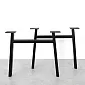 Patas de mesa de acero en forma de H, color negro, altura 71 cm, ancho 82 cm, juego de 2 uds.