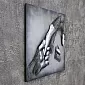 3D Metallbild, Wanddekoration „Zwei Hände“, Maße 60x60cm