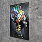 3d wall metal painting, African woman in festive decorations, 70x120 cm