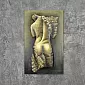 Ealaín balla miotail 3D, íomhá, bean nude ón gcúl, toisí 60x100 cm