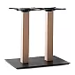 Base de mesa em aço com duas colunas de madeira bruta, altura 72 cm / 60 cm / 106 cm, peso 26,5 kg, tampos de mesa até 140x80 cm