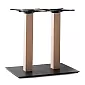 Dëschbasis aus Stol mat zwou Rohholzsäulen, Héicht 72 cm / 60 cm / 106 cm, Gewiicht 26,5 kg, Tabletops bis 140x80 cm