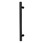 Laang schwaarz Stahlhandtak mat Ronn Staang fir Schiebetüren oder Miwwelfronten, Héicht 40 cm oder 60 cm, Gewiicht 580 oder 680 Gramm, Set vun 2 Stéck