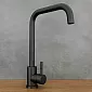 Elegant high faucet made of stainless steel, height 33.5 cm, spout's length 17 cm, black, antique or rose gold color