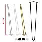 Pernas decorativas de mesa de metal com design de 2 hastes, conjunto de 4 peças, diâmetro 10 mm, altura 61 cm, preto, branco, cinza ou dourado