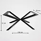 Premium spider bordfot for store spisebord, høyde 72 cm, bredde 70 cm, lengde 136 cm, elegant design med 6x6 cm firkantede ben