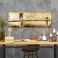 3D kovinska slika, stenski dekor, stari most v megli, dimenzije 70x160cm