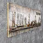3D metal vægkunst af Dunkerque havn og kaj skyline – industriel maritim dekoration, dimensioner 60x150cm