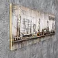 3D metalo tapyba, sienų dekoras, prieplauka, uostas, išmatavimai 60x150cm
