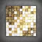 Obra de arte 3D, pintura en metal, mosaico de madera, 75x75 cm