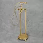 Freistehender Boden-Badewannenhahn, Farbe – Gold, antikes Messing, Höhe: 101 cm