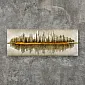 Decoração de parede 3D “Reflexos de elegância urbana”, em madeira, metal e plástico, 145x55cm