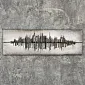 Decorazione da parete in metallo 3D, Riflesso nell'acqua, Paesaggio urbano, posizione orizzontale, dimensioni 180x56 cm