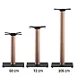 Perna de mesa central robusta, placa inferior quadrada em aço e coluna em faia em madeira crua, diferentes alturas para mesas de café, jantar e bar, peso 15 kg, para tampos até 80x80 cm