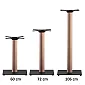 Strong central table leg, square-shape steel bottom plate and raw wooden beech column, different heights for coffee, dinning and bar tables, weight 15 kg, for tabletops up to 80x80 cm