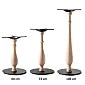 Perna de mesa com base inferior em aço e elegante coluna de madeira crua para mesa de centro, mesa de jantar, mesa de bar, peso 15 kg, para tampos de mesa até D80cm