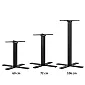 Gamba tavolo centrale in acciaio con piastra inferiore a croce per piani di grandi dimensioni fino a P110 cm, altezze 60 cm, 72 cm, 106 cm, in qualsiasi colore RAL
