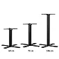 Zentral Dësch Been aus Stahl mat Kräiz-Typ Buedemplack fir grouss Tabletops bis D110 cm, Héicht 60cm, 72cm, 106cm, an all RAL Faarf