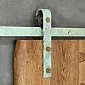 Loftstil gammelt utseende skyvedørsskinnesystem med grønn rust for ettbladsdører opptil 130 kg, total lengde 2 m