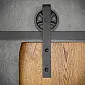 Steel sliding door system kit The wheel in black colour, for one leaf doors up to 130 kg, total length 200 cm