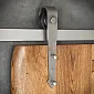 Kit de sistema de puerta corredera de acero para puertas de madera de hasta 130 kg, riel de 2 m montado en la pared con acabado efecto óxido