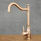 Torneira para lavatório estilo retro em aço inoxidável, cor latão antigo, altura 33 cm, comprimento da bica 18 cm, com arejador