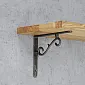 Soporte para estante de hierro fundido, soporte, altura 18 cm, longitud 13,5 cm, aspecto tipo S, juego de 2 piezas