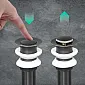 Pop-up wastafelstop zonder overloop, gemaakt van messing, in zwarte kleur, 19 cm