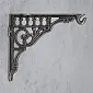 Suport raft decorativ din fonta, adancime 15 cm, inaltime 12,5 cm, set 2 buc.