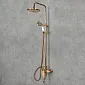 Sistema de chuveiro estilo retro, latão, cor bronze antigo, acabamento cerâmico, altura 134,5 cm