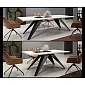Mesa de comedor rectangular extensible - 140/190/240 cm, ancho del tablero: 80 cm, altura: 76 cm, patas modernas de metal negro o blanco, tablero laminado duradero en 6 opciones de color, altura 76 cm