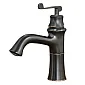 Aixeta de lavabo d'estil retro feta de llautó negre, alçada 23,5 cm, longitud del broc 13,5 cm