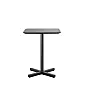 Base centrale per tavolo in metallo, altezza 72 cm, colonna tipo rettangolare, realizzata in acciaio, base inferiore misura 43x43, colore nero