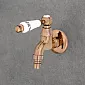 Wandarmatur aus Messing, Farbe Roségold, Höhe 11 cm, Auslauflänge 14 cm