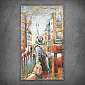 3D kovová nástenná maľba „Follow me to Paris“, dekor z recyklovanej ocele, šírka 70 cm, výška 120 cm