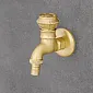 Robinet mural en laiton, couleur laiton, hauteur 10 cm, longueur du bec 8,5 cm