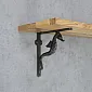 Hylleknekt i støpejern, brakett, høyde 18 cm, lengde 18 cm, sjøhestdesign, sett med 2 stk