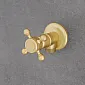 Nástěnná baterie z mosazi s úhlovou hadicovou baterií, barva mosaz, výška 6,5 cm, délka výtoku 8 cm