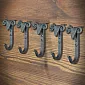 Clothes hanger set 5 pcs., forged metal, Sheep head, height 10 cm