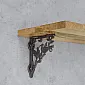 Cast iron shelf support, bracket with height 22 cm and depth 18 cm, decorative holder 