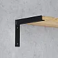 Stol Regalstëtzen, Klamer, Faarf: Stolgréng, Héicht 15 cm, riicht Wénkelen, Längt 20 cm, Set vun 2 Stéck