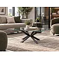 Base de mesa en forma de X de baja altura fabricada en acero, estilo moderno e industrial, altura 42 cm, dimensiones 38x58 cm, colores negro o blanco
