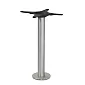 Bar table central leg made of metal, high table base, height 106 cm, polished stainless steel, floor mountable