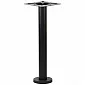 Base de mesa central de metal para café, montada no chão, feita de aço, cor preta fosca, altura 72,5 cm