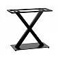 Podstawa metalowa w kształcie litery „X” do dużych powierzchni stołowych, wykonana ze stali, wysokość 73 cm, wymiary płyty dolnej 69,5 x 39,5 cm
