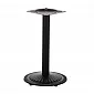 Central metal table leg made from steel, black color, height 72.5 cm, round bottom plate diameter 45 cm