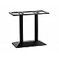 Metall Dëschbasis mat 2 Sailen aus Stol, pulverlackéiert, Héicht 72 cm, Sockel 69,5 x 39,5 cm