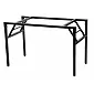 Base de mesa dobrável em metal, formato retangular com 116 cm de comprimento e 66 cm de largura, na cor preta ou cinza
